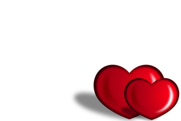 2 red valentine hearts