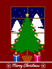 christmas fir with gifts