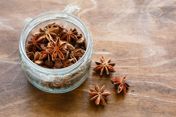 anise in a jar, flavorful seasoning