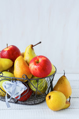 basket of apples and pears