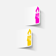 realistic design element: christmas candle