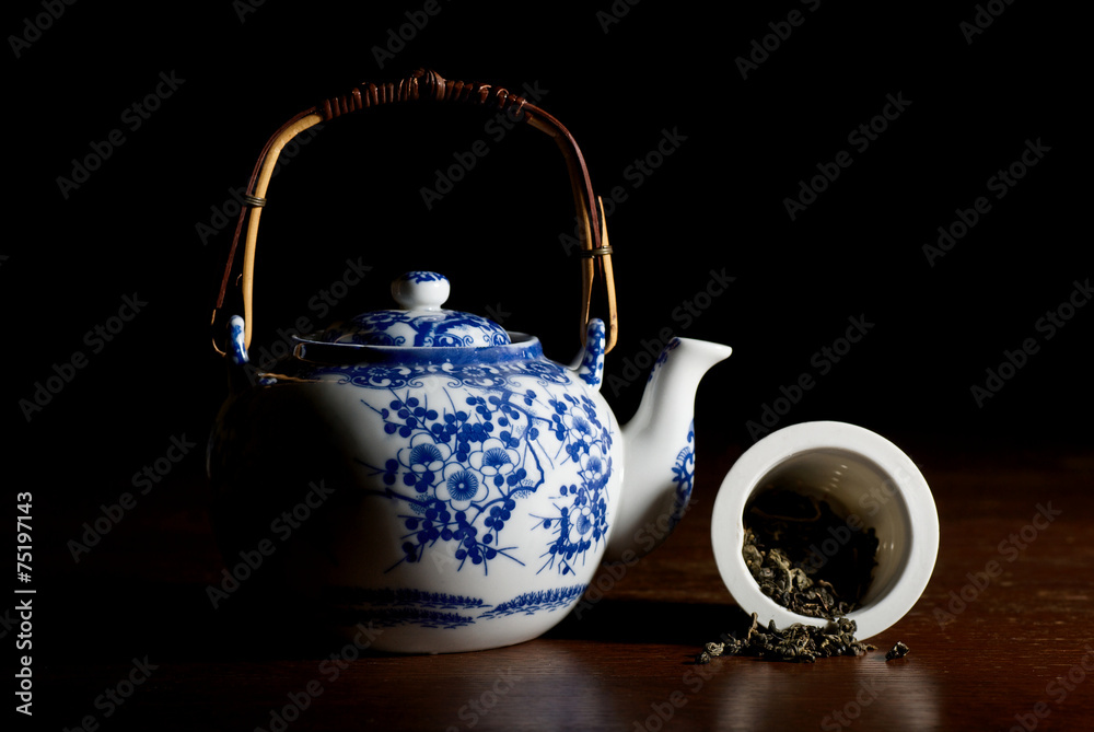 Wall mural Old Chinese porcelain teapot