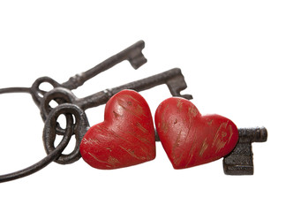 clé et coeurs de saint valentin