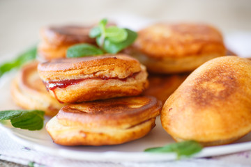 fried cakes with jam