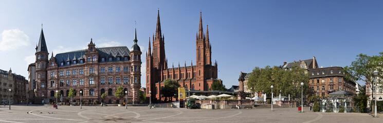Fototapeta na wymiar Marktplatz Wiesbaden Panorama