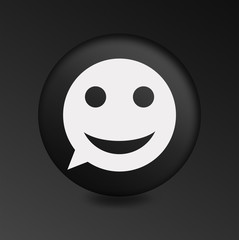 merry face sign icon. Round button speech bubble.