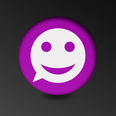 Fototapeta premium merry face sign icon. Round button speech bubble.