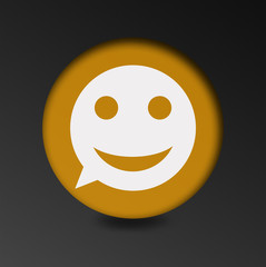 merry face sign icon. Round button speech bubble.