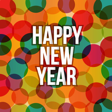 2015 Happy New Year circles background