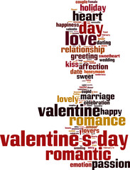 Valentine's Day word cloud concept. Vector illustration