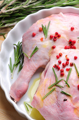 duck meat with rosemary and spices