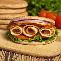 Healthy Turkey Sandwich on Whole Wheat Thin Sandwich Roll