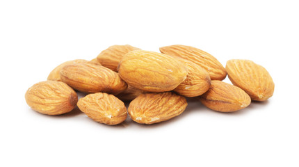almonds group isolated on the white background