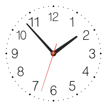 Simple classic vector clock isolated on white background