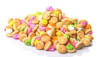Belly button iced gem biscuits over white background - 75205316