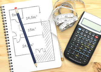 project, architecture, budget, home, house, pencil, measure