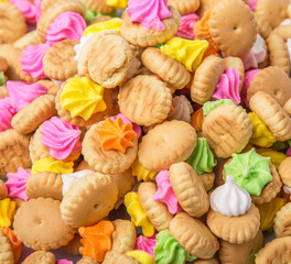 Belly button iced gem biscuits over white background - 75205342