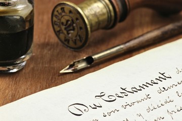 Testament in französischer Sprache