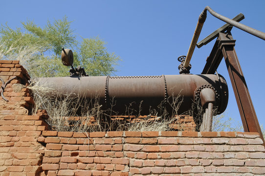 Alte Dampfmaschine, Otjikotosee, Tsumeb, Namibia, Afrika
