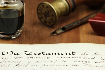 Testament in französischer Sprache