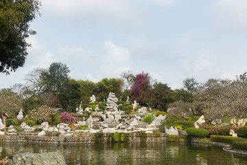 Fototapeta na wymiar Landscape design in Million Years Stone Park in Pattaya, Thailan
