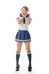 Japanese style school girl in sailor suit