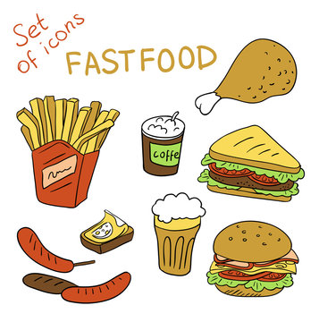 Set of icons - Fastfood ( vector)