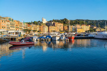 Fototapeta premium Rapallo, Italy, marina at surise