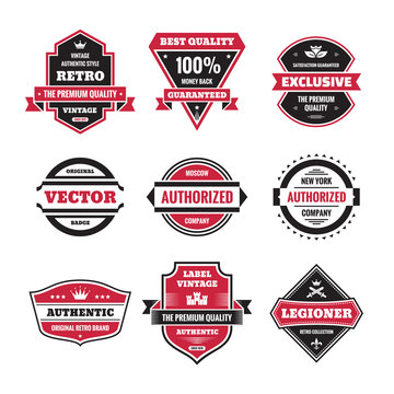 Vector graphic badges collection. Original vintage logos.