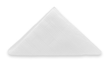 White Paper Napkin Folded Triangle Isolated White