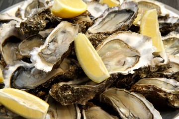 huîtres ouvertes sur un plat