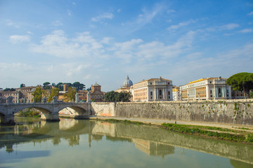 Fototapeta na wymiar River Tiber view from Castel Sant Angelo Rome
