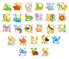 Cute animal alphabet