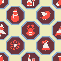 seamless background with Christmas symbols