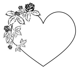 Elegant frame in shape of heart