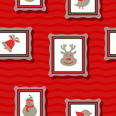 seamless background with Christmas symbols