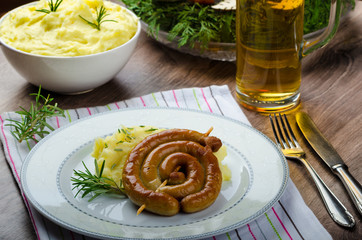 Christmas fried wine sausage