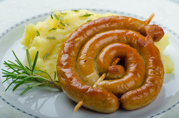 Christmas fried wine sausage