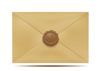 Old envelope with sealing wax