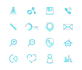 Set of thin line web icons