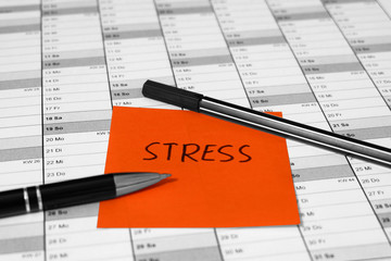 Terminkalender Büro Klebezettel Anmerkung Stress