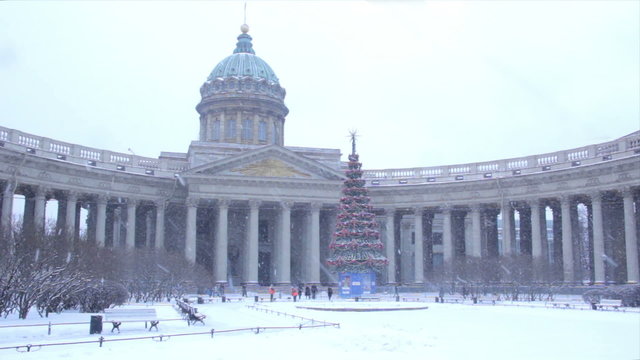 Kazan Cathedral in winter. St Petersburg. Russia.