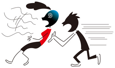 Obraz premium 目眩で倒れる女性