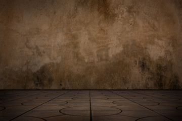 Old concrete wall and floor tiles.