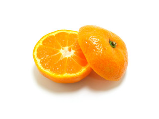 slices of orange isolated on white background