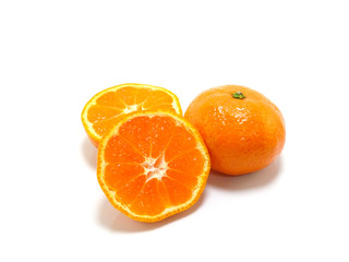 slices of orange isolated on white background