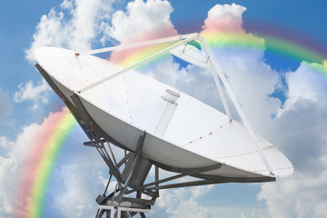 satellite and rainbow