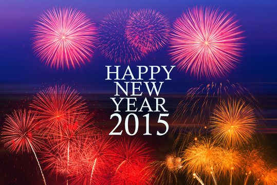 happy new year 2015 and fireworks