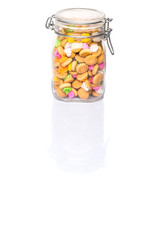 Belly button iced gem biscuits over white background