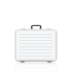 Silver briefcase on white background